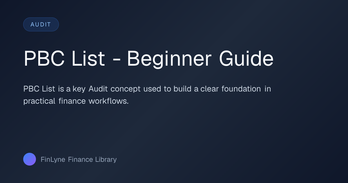 PBC List - Beginner Guide | Definition, Formula & Example | FinLyne